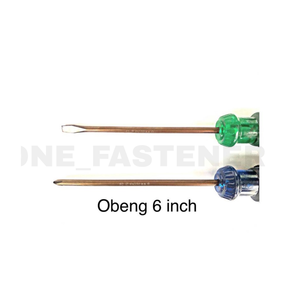 Obeng Gagang Karet 6 inch Kembang Dan Minus 6x150mm PH2 Plus Min CRV