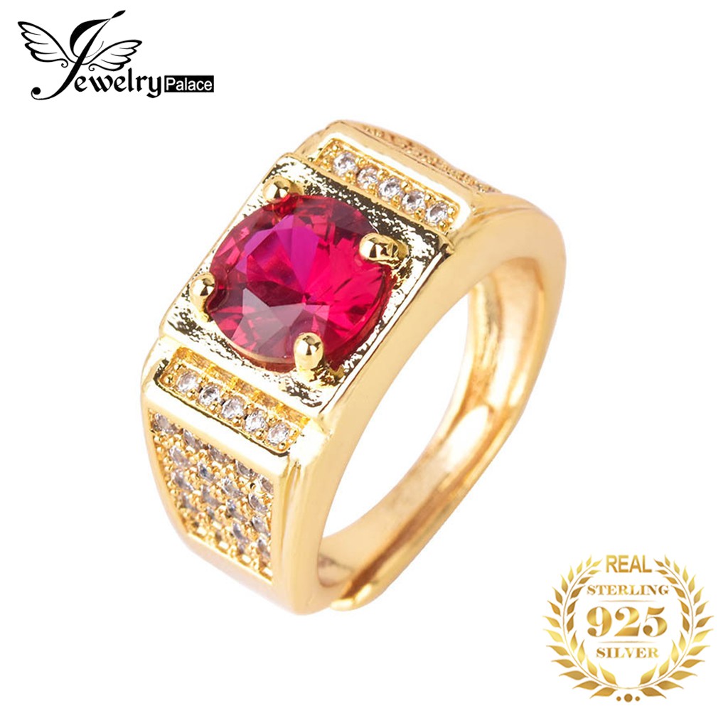 Pt950 Cincin Lelaki Ruby Asli Untuk Pria