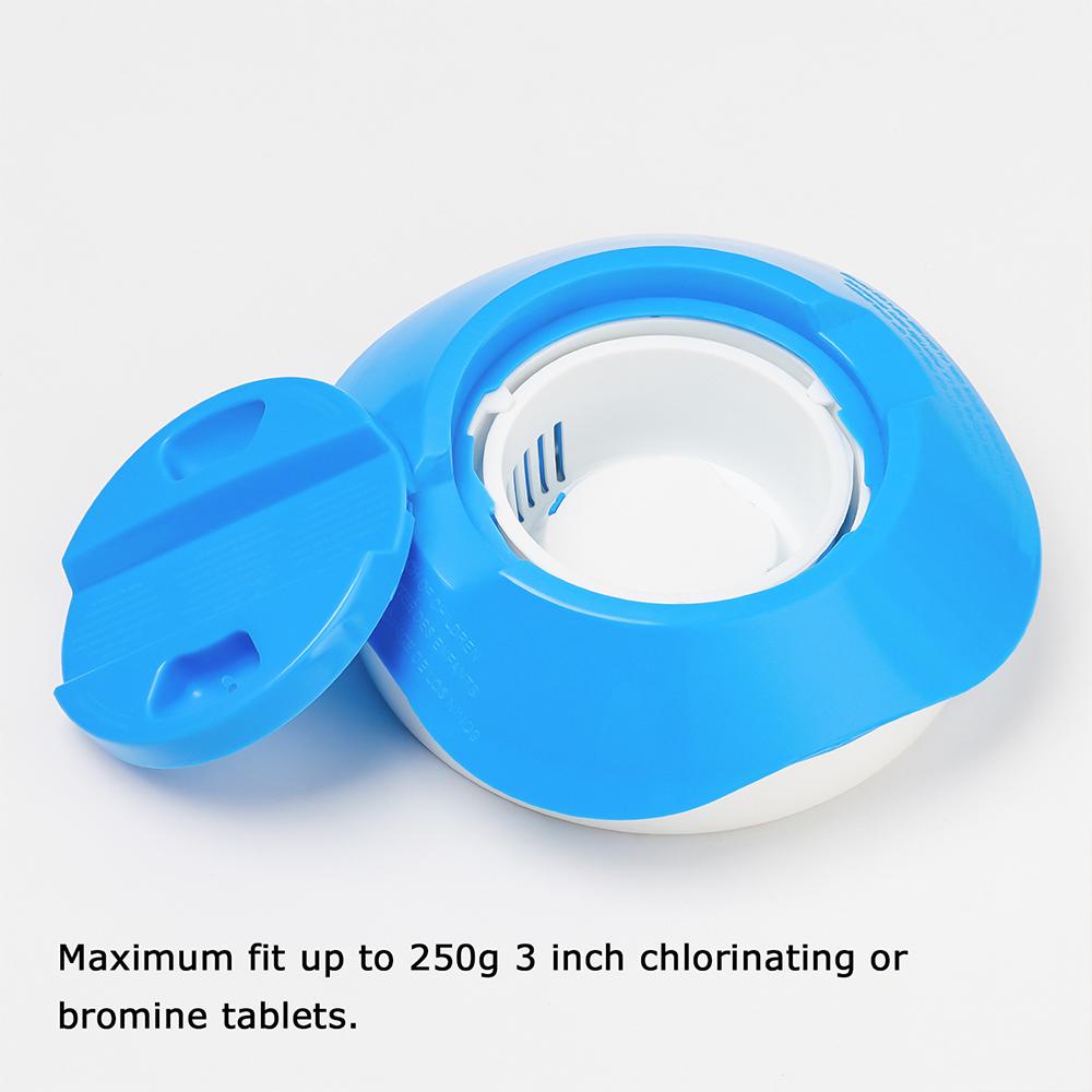 Dispenser Klorin Apung Kolam Atas Outdoor Bak Air Panas Muat Sampai Tab 3inci Chlorinator Optimal