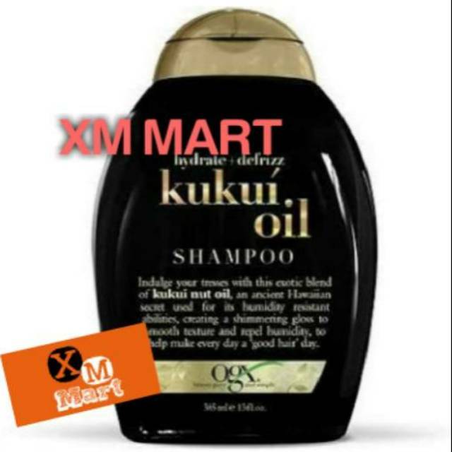 ORIGINAL  Organix OGX Hydrate & Defrizz + Kukui Oil Shampoo 385ml BY XM MART