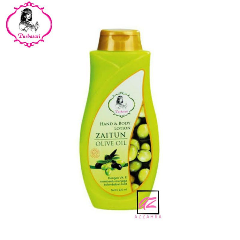 PURBASARI Hand &amp; Body Lotion Zaitun - 220ml | Body Lotion | Hand Body | Perawatan Kulit Kering