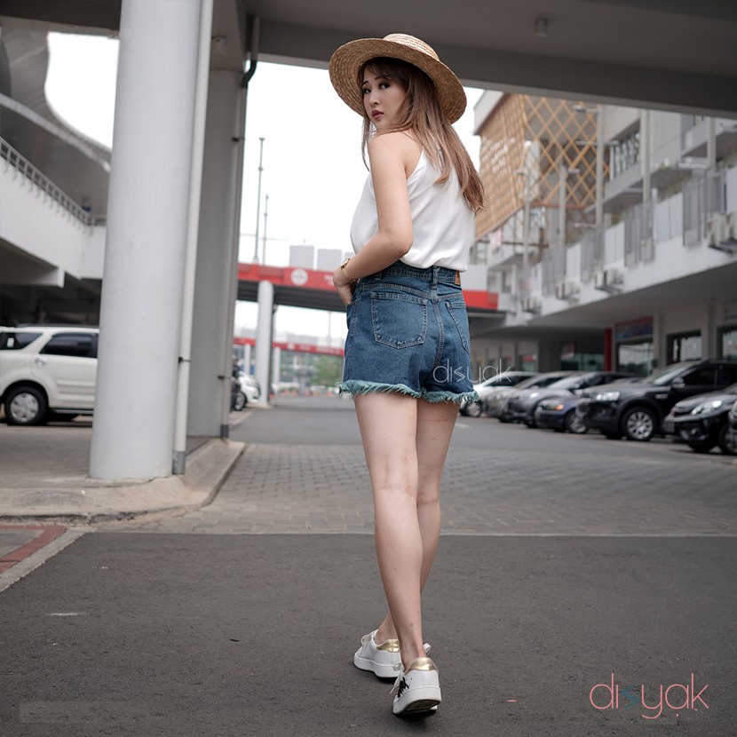 DISYAK - Hotpants Jeans Belah Tengah Bio Green 1010-2010