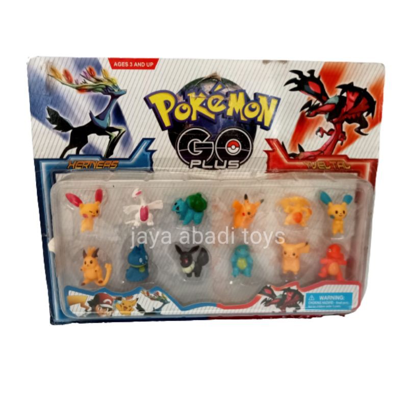Mainan anak action figur Pokemon dan teman teman isi 12