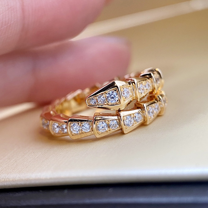 Fashion Personality Small Snake Diamond-Studded Ring