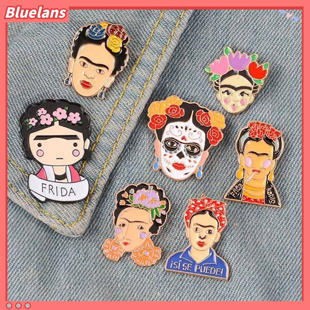 Bluelans Cartoon Enamel Frida Kahlo Mexican Badge Collar Brooch Pin Clothes Jewelry 