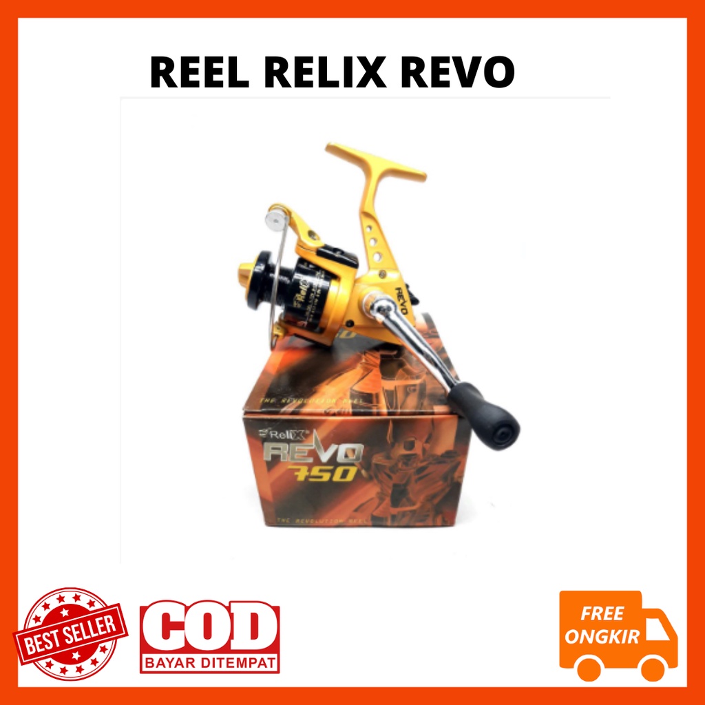 Reel Pancing SPINNING RELIX REVO 750 ORIGINAL WARNA ORANGE