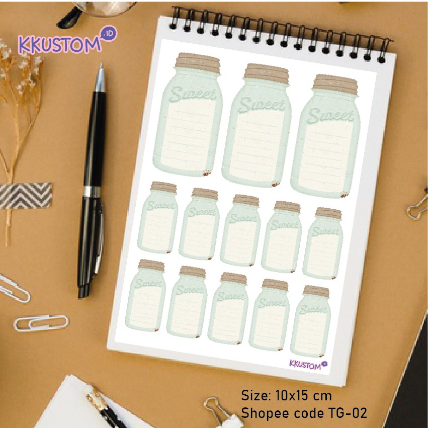 

TG-02 Mason Jar bujo sticker stiker bullet journal