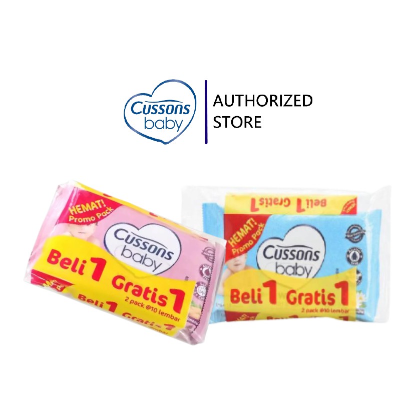 Tisu Basah Cussons Baby Wipes 10's Beli 1 Gratis 1 / Promo Tissue Tisu Basah Cusson Baby Wipes