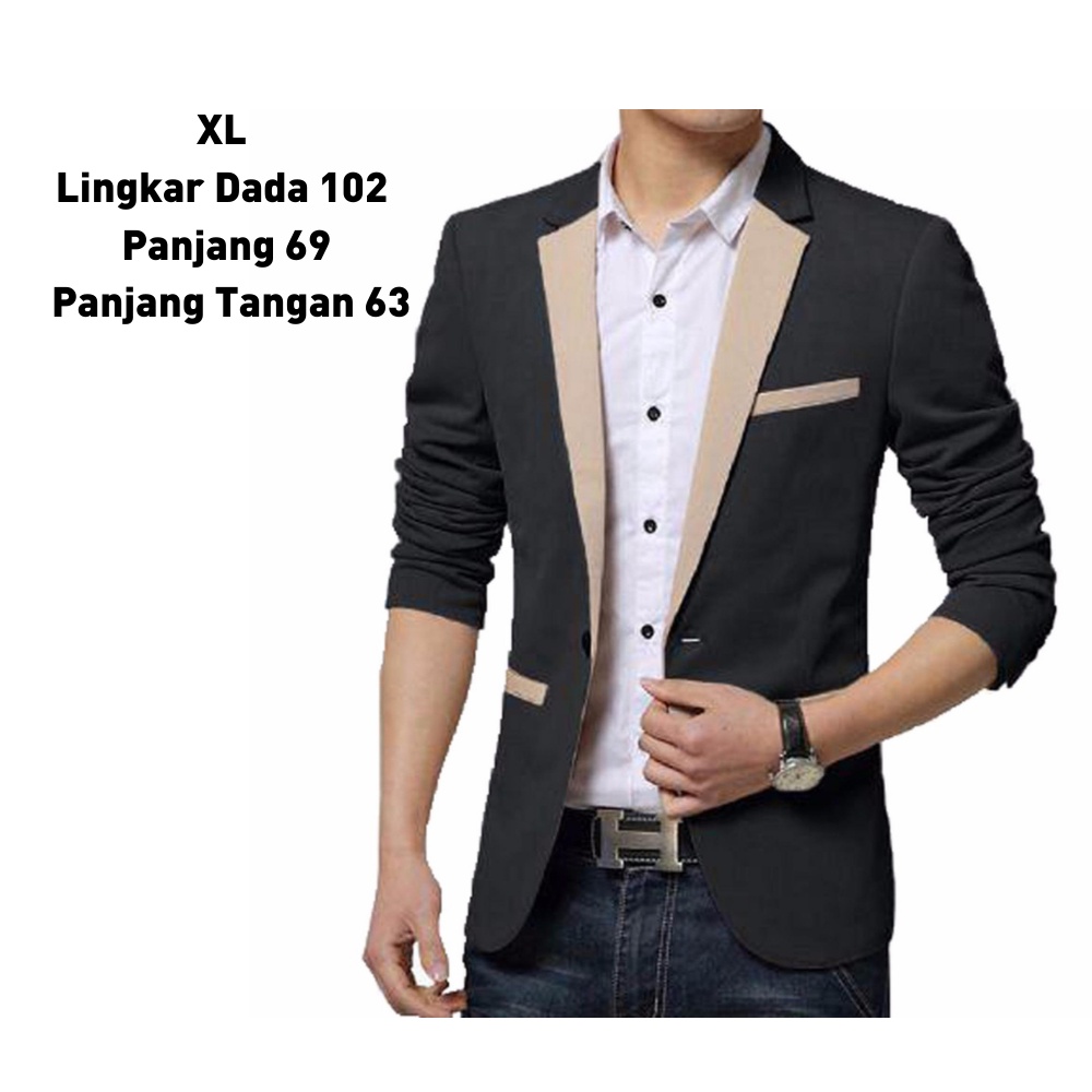 Blazer Matrix Cream Slimfit Pria Trendy - Blazer Casual Pria Modern / Blazer Pria