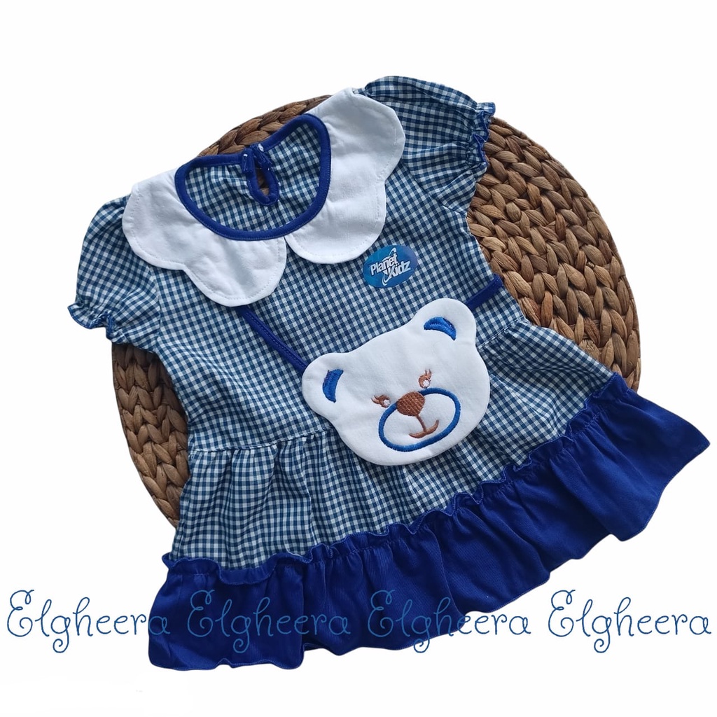 (Elgheera) DB-03 Dress Bayi 0-12 bulan Motif Bear / Baju Anak Motif Bear