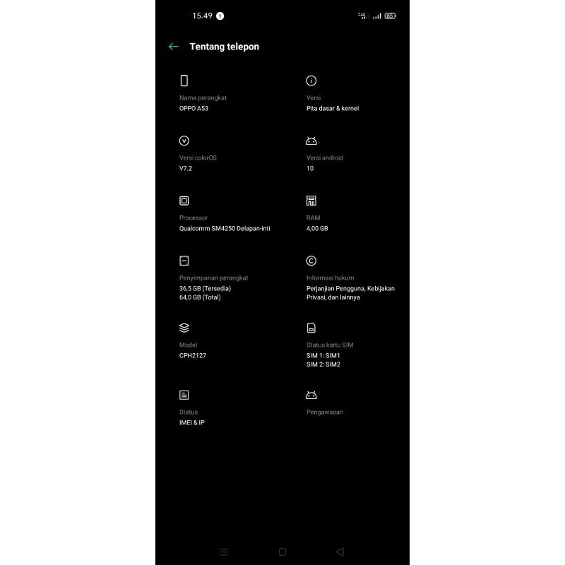 hp oppo a53 ram 4/64