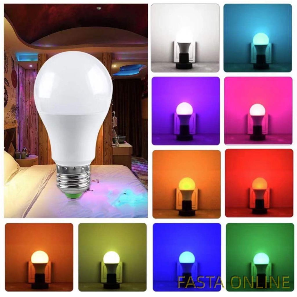 LAMPU BOHLAM LED RGB 16 warna bulb e27 BERUBAH WARNA REMOTE CONTROL ORIGINAL 5W 7W 10W RGB FX