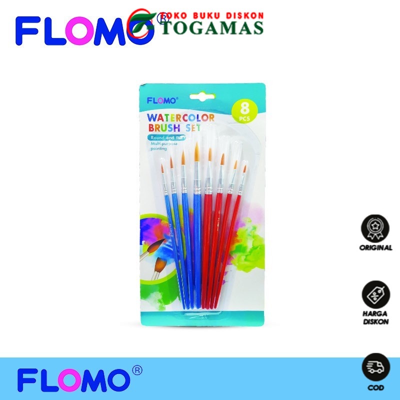 

Flomo Water Color Brush Set Mix ( Blue & Red )