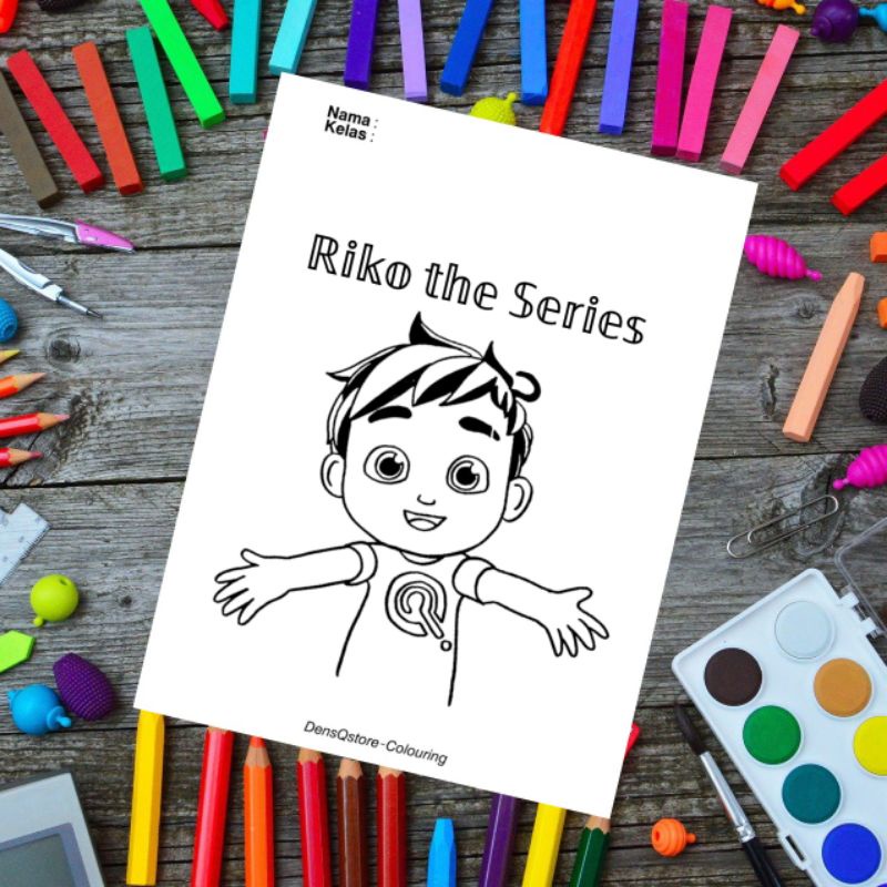 

Kertas Mewarnai Anak Tema Riko The Series / Kertas GAmbar (10 Lembar Gambar)