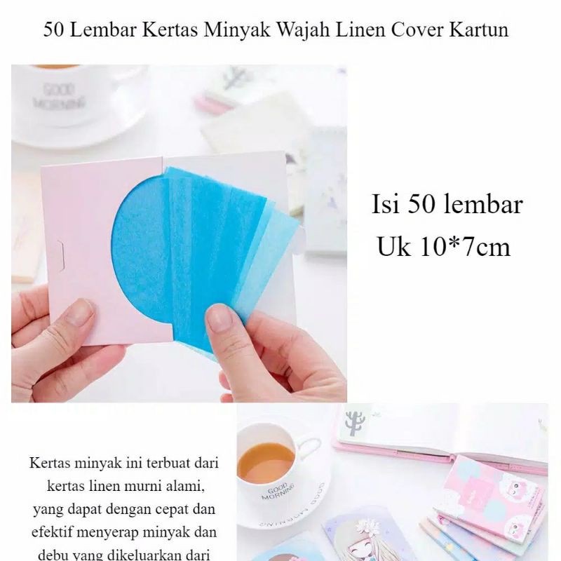 Kertas Linen Tissue Penyerap Minyak Wajah 50PCS