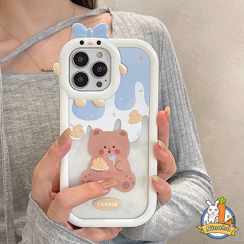 Soft Case TPU Transparan Motif Beruang Untuk Compatible for iPhone 14 13 12 11 Pro Max Xr Xs Max iPhone 8 7 6 6s Plus Bear Phone Case Clear Silicone Anti-Scratch Handphone Hard Case Shockproof Soft TPU Protective Cover Casing