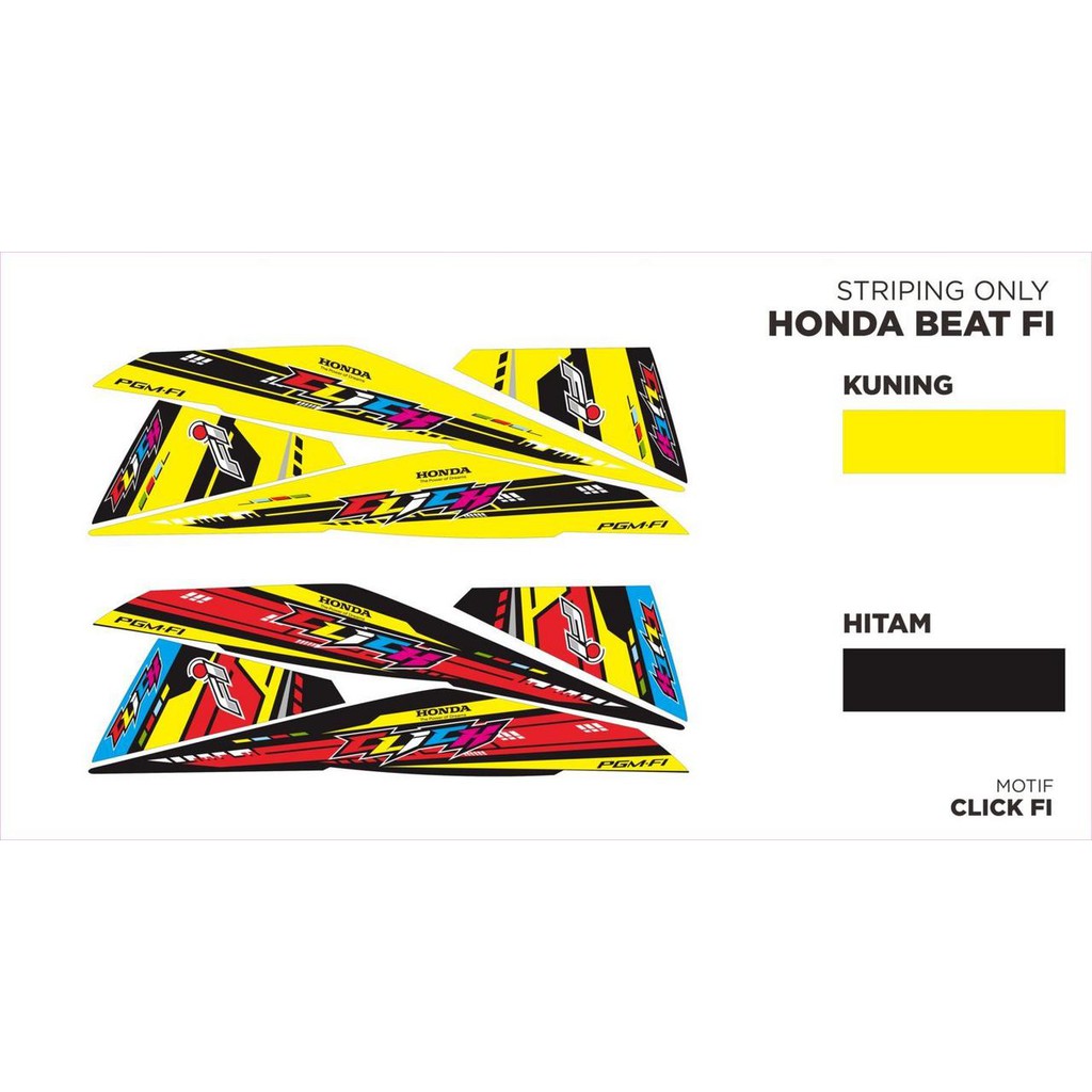 Striping Modifikasi Motor HONDA BEAT FI Motif ICON Techno Black