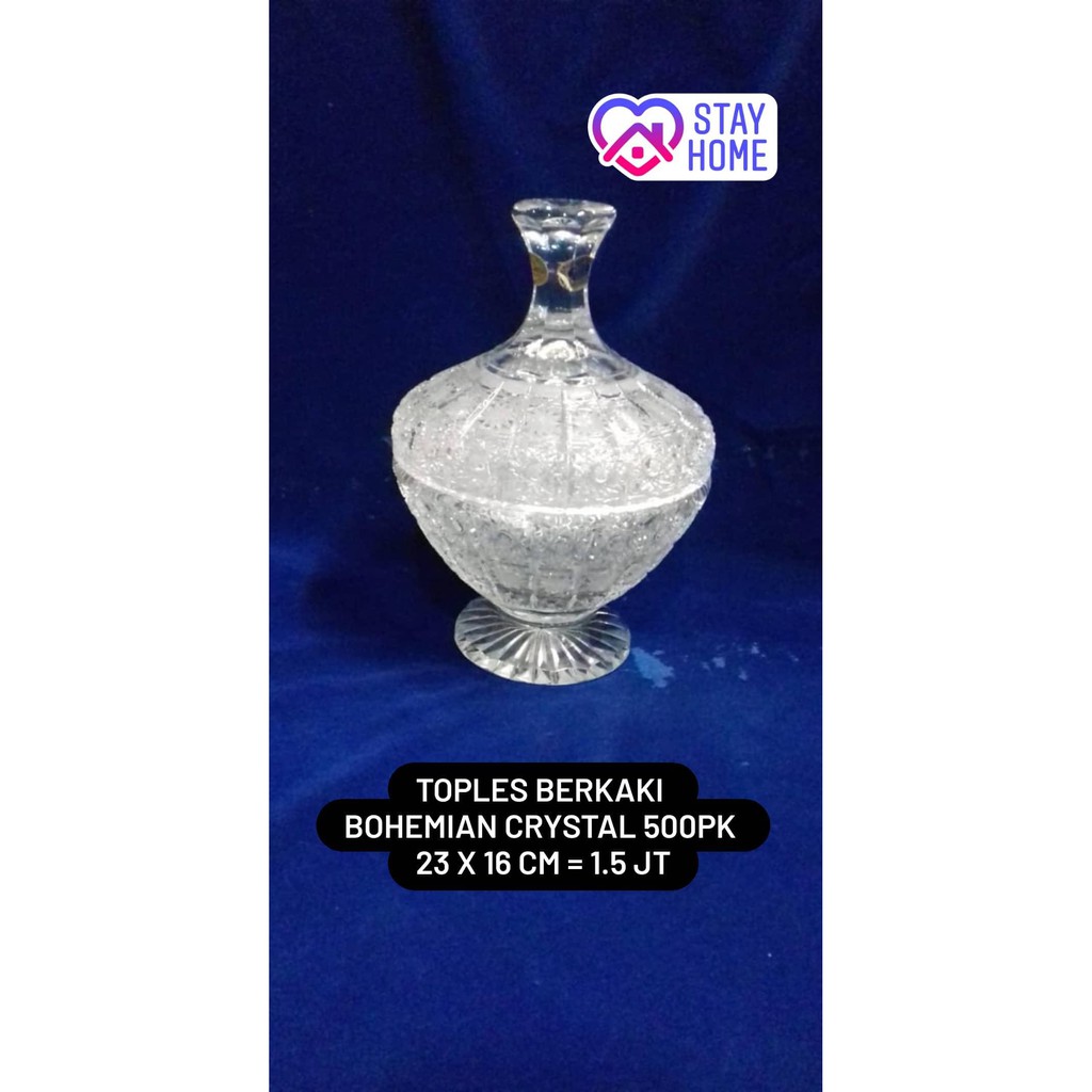 Toples Berkaki Bohemian Crystal 500PK 23 x 16 cm