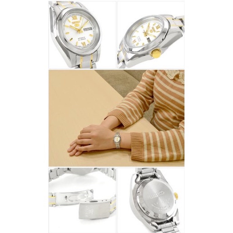Seiko 5 SYMK29K1 Automatic Jam Tangan Wanita Original SYMK29 Cewek Strap Rantai Stainless
