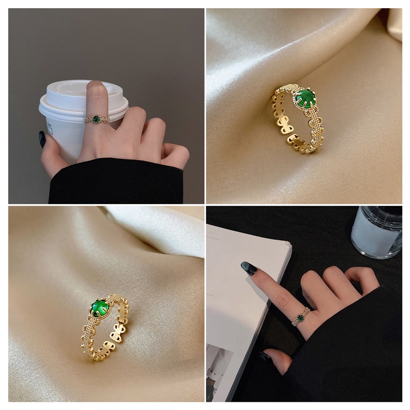 Fancyqube Cincin Jari Telunjuk Model Terbuka Dapat Disesuaikan Gaya Retro Eropa Dan Amerika