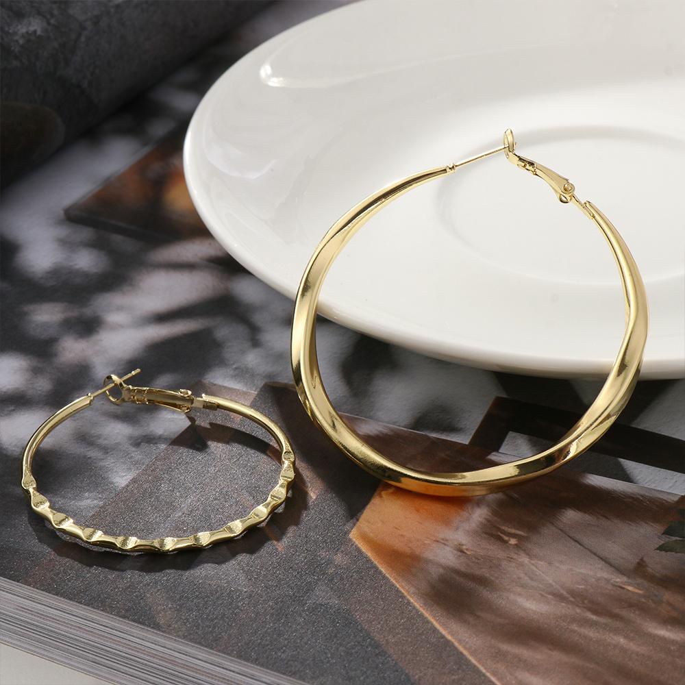 Lily Halus Lingkaran Hoop Trendi Berlebihan Perhiasan Wanita Fashion Hadiah Geometris Lingkaran Bulat Anting