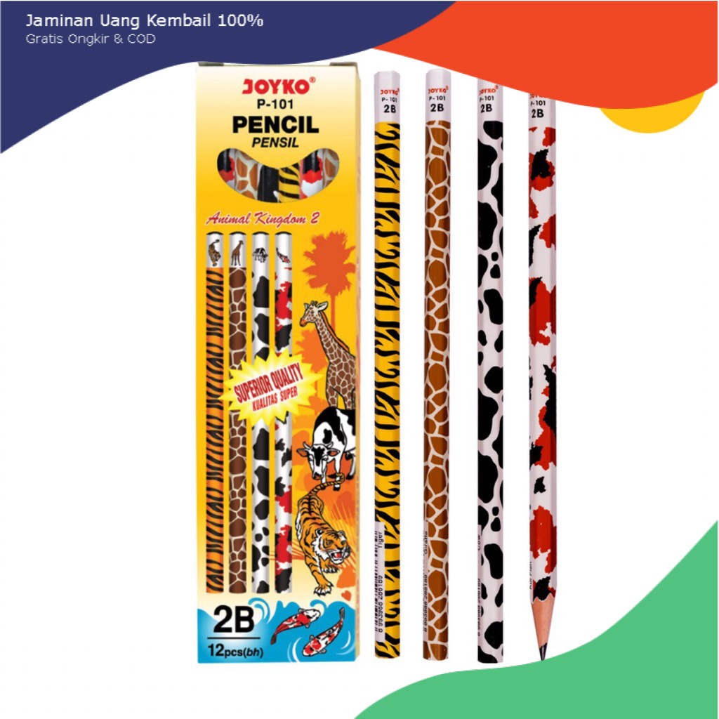 

Pensil Joyko P-101 2B Animal Kingdom 2 Satuan/Pencil Ecer/Eceran