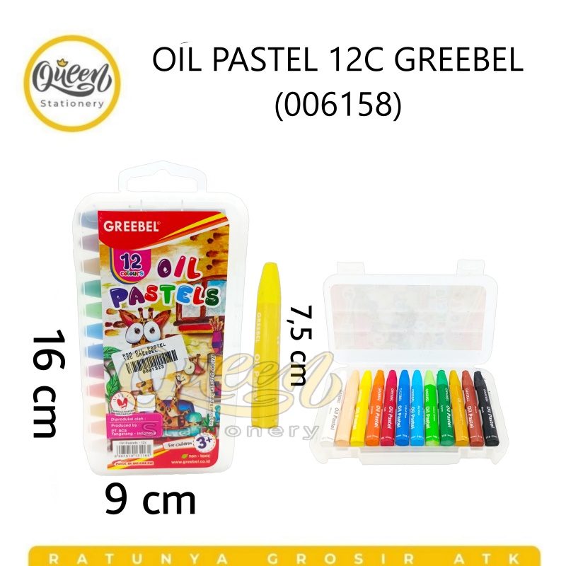 

1 SET (12 WARNA) OIL PASTEL 12C GREEBEL (006158) - KRAYON CRAYON ALAT MEWARNAI ISI 12 WARNA