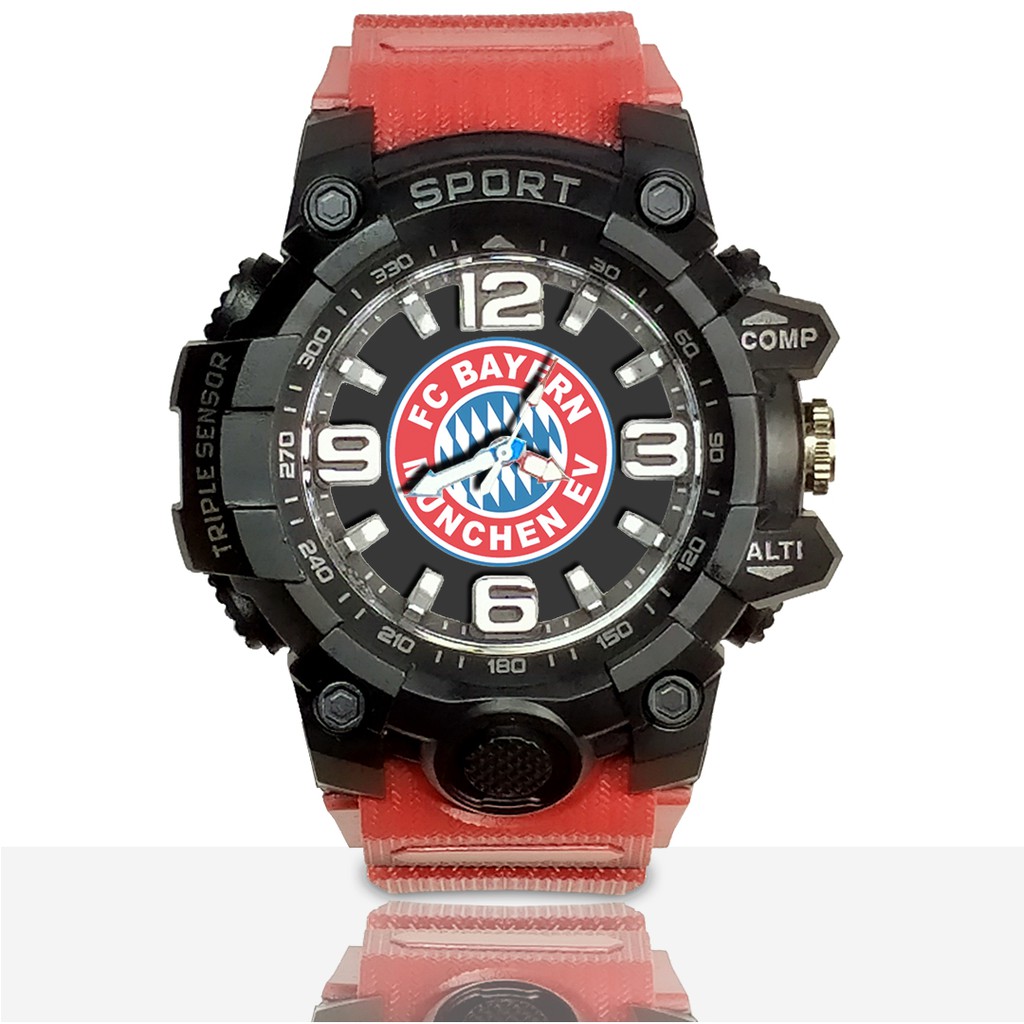 Jam Tangan Custom FC BAYERN MUNCHEN Ruber- Water Resistant