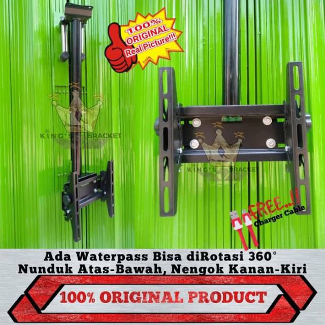 Bracket tv LED LCD ceilling/gantung plafon 14&quot;-43&quot; universal bisa semua merk TV waterpass