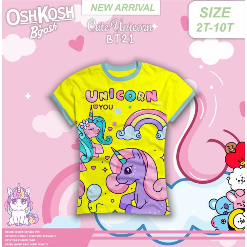 kaos oshkosh lengan pendek unicorn