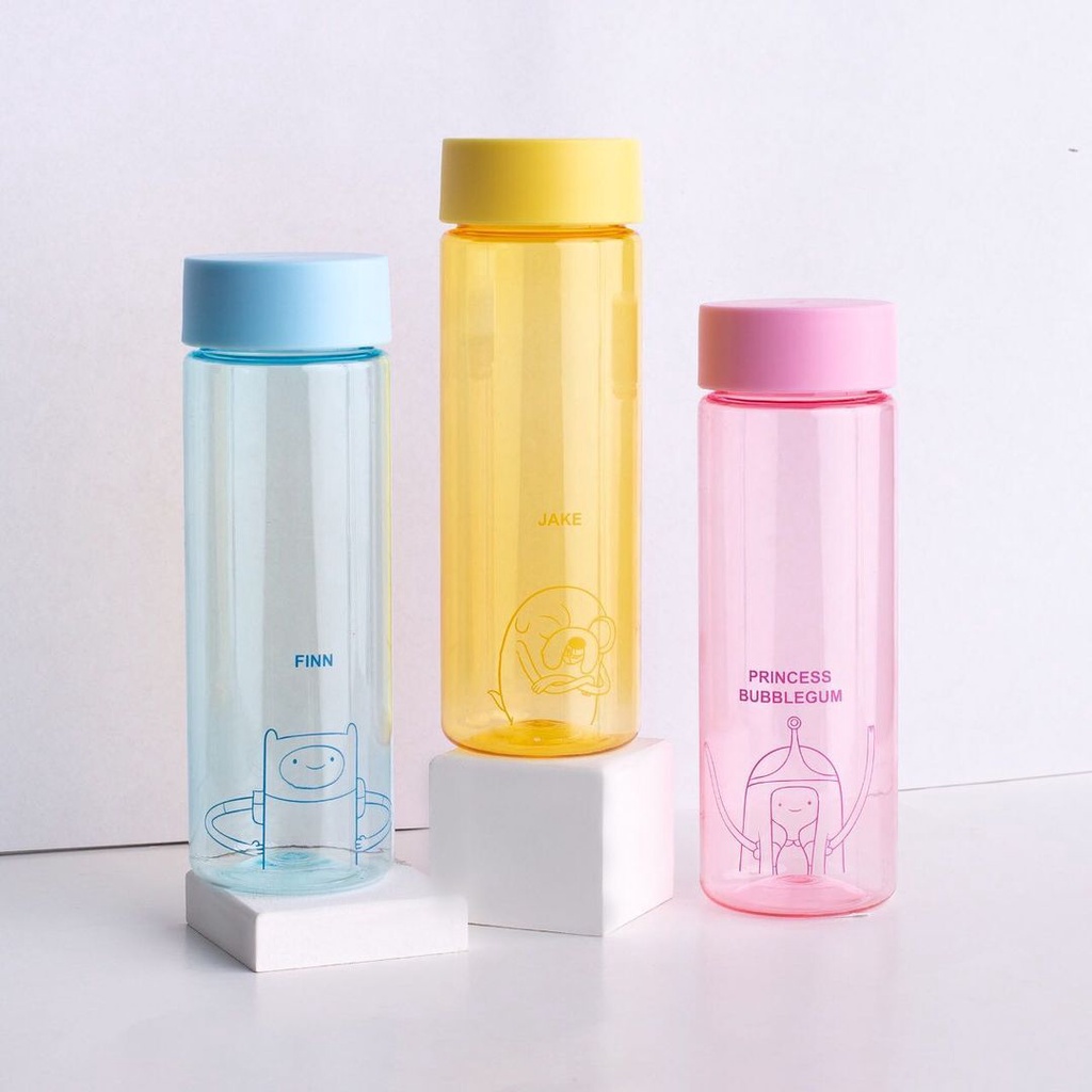 MINISO official  ADVENTURE TIME & WE BARE BEARS PLASTIC WATER BOTTLE 540ml. Botol minum miniso murah