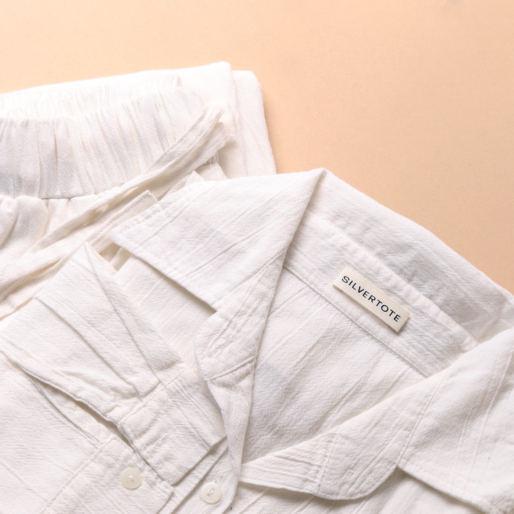 Silvertote Apparel Pakaian Wanita Rocco Set Pants-White