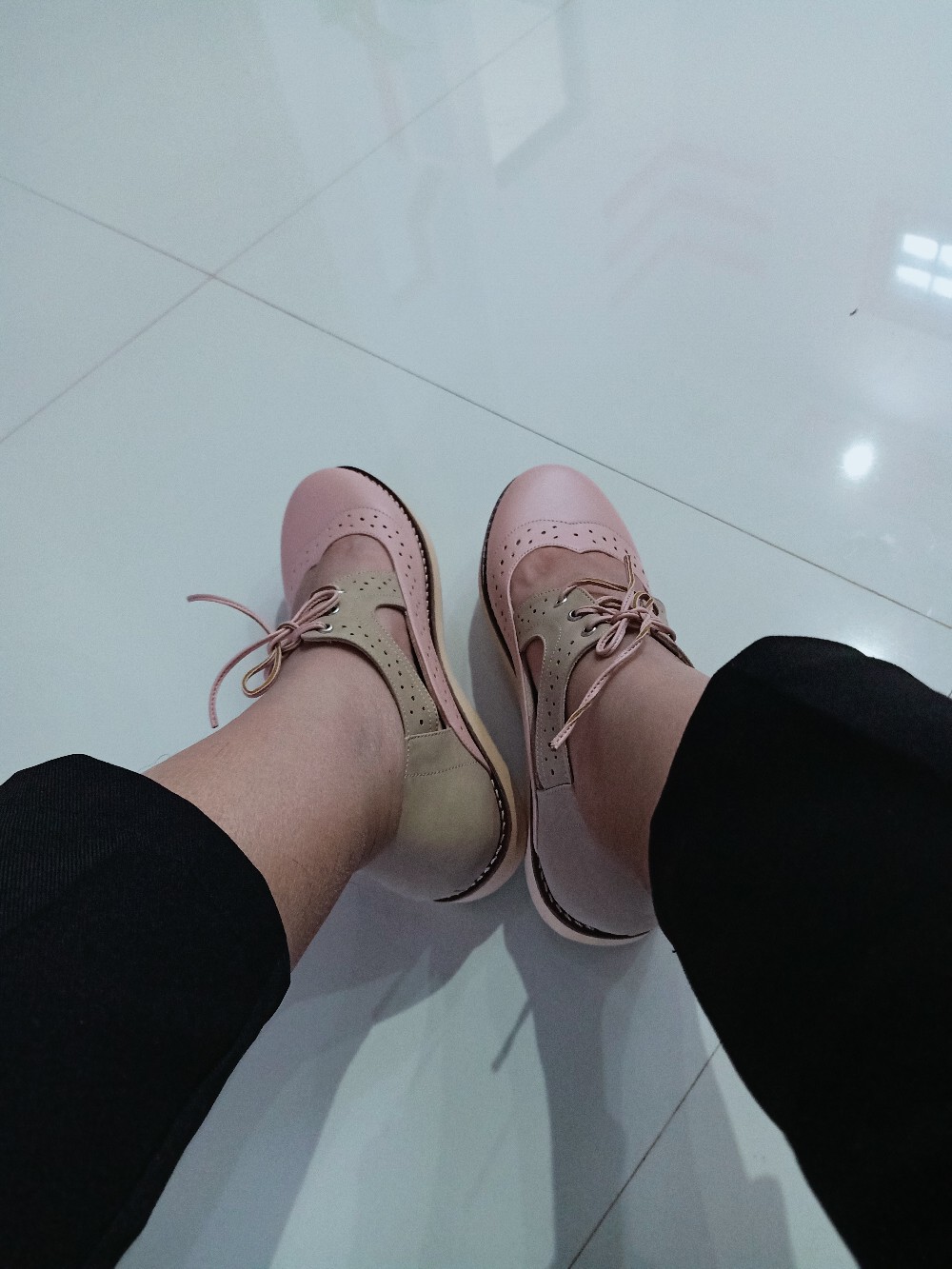 [siap Kirim] Brshoes29 Pink Sepatu Boots Flat Casual Wanita