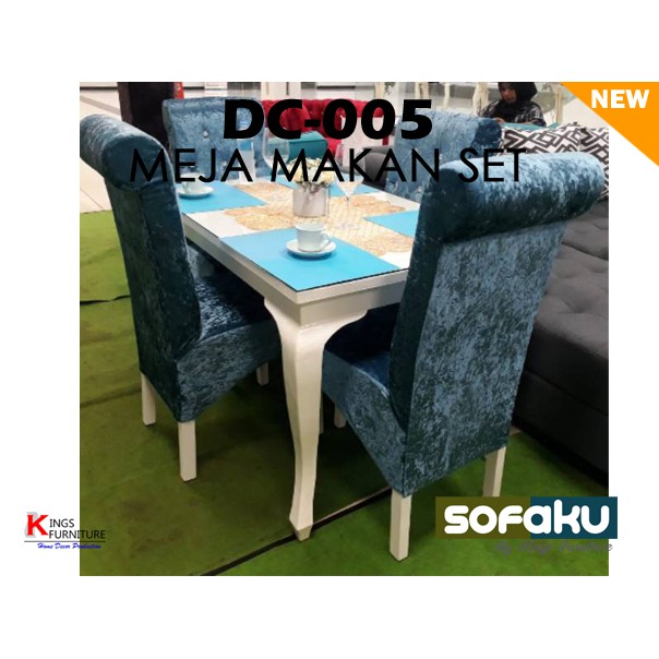 Sofaku DC-005 Meja Makan Shahriny Kursi Meja Duco Minimalis Mewah Set - Meja Makan Syahriny - Meja K