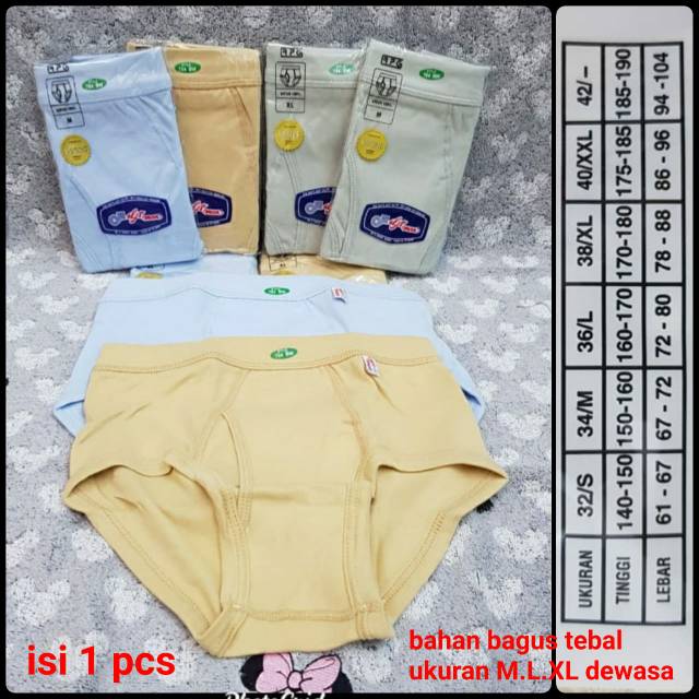 Toko abel grosir celana dalam pria katun m,l,xl warna random