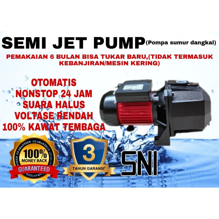 MAXPUMP SJ-370 Pompa Air Semi Jet Pump Bergaransi Otomatis Pompa Air 24JAM NON STOP 220Volt 370Watt 50Hz