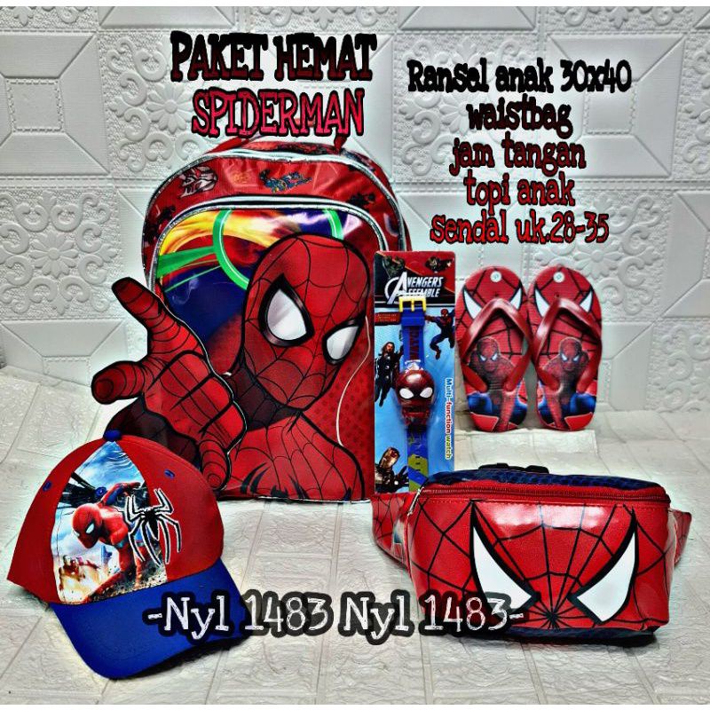 Tas ransel anak sekolah 3D karakter batman Spiderman capten Amerika terbaru