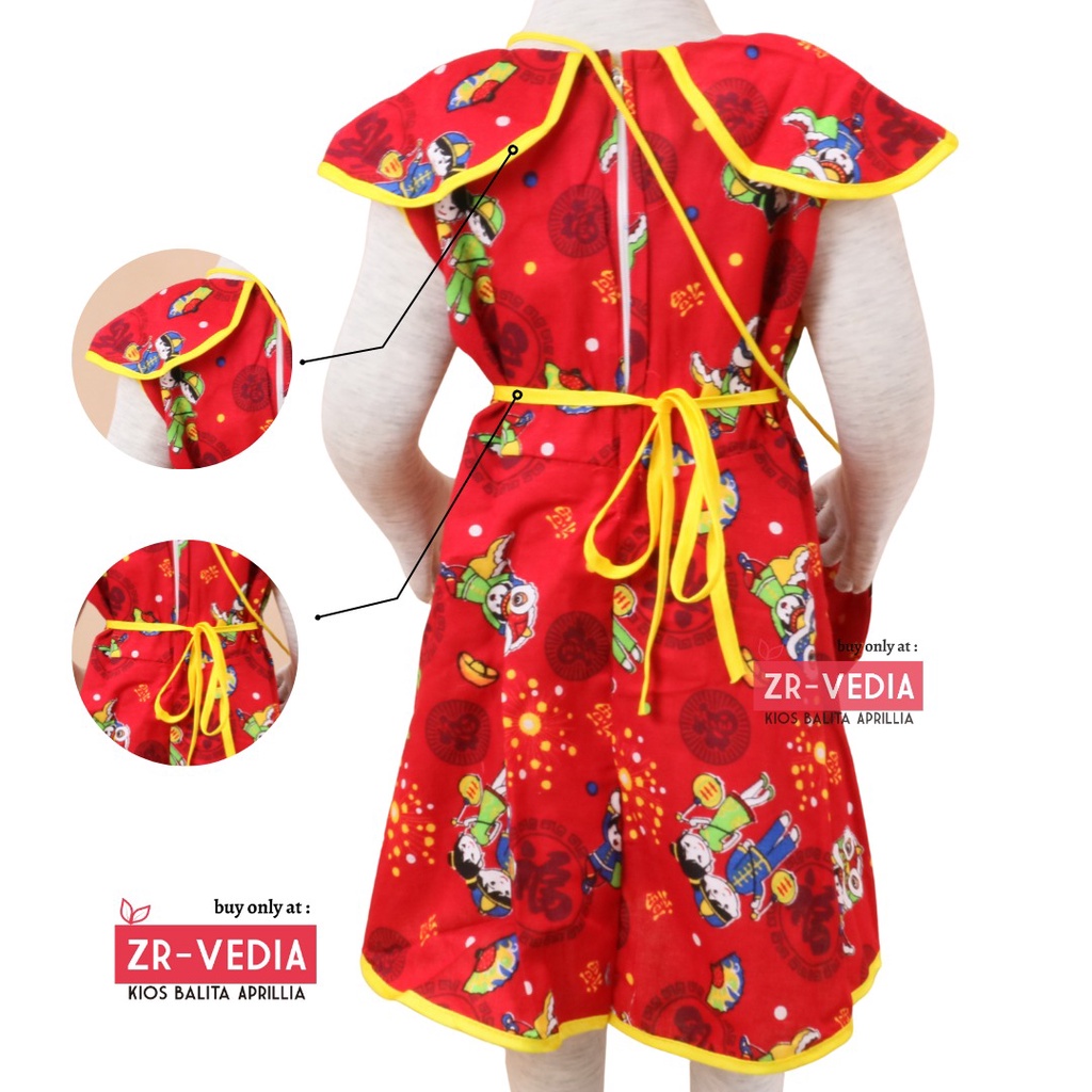 Dress Sanghai Uk Bayi - 5 Tahun (GRATIS TAS) / Baju Imlek Bayi Balita Anak Perempuan Chinese Merah