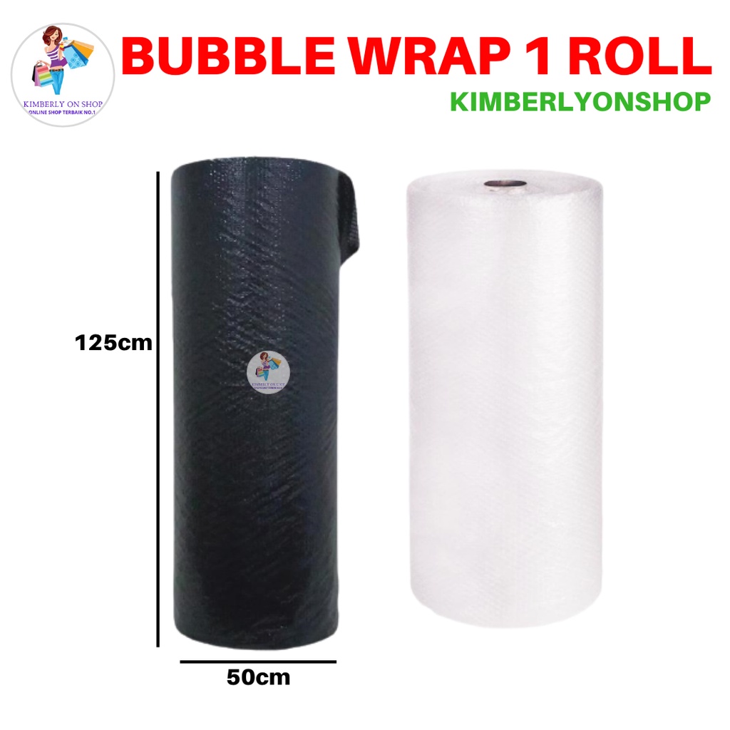 Bubble Wrap Roll Hitam dan Bening 125cm x 50m Packing