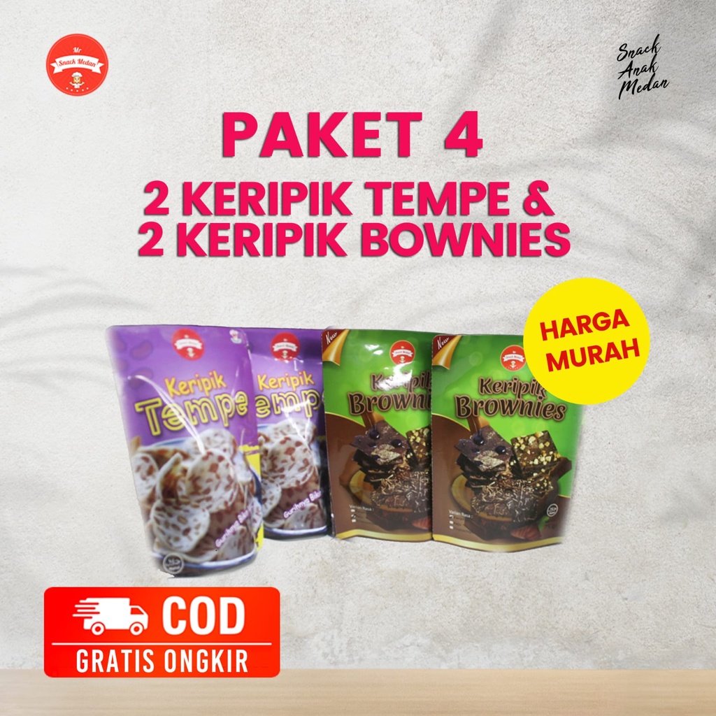 

Paket 4 Keripik Tempe dan Keripik Brownies