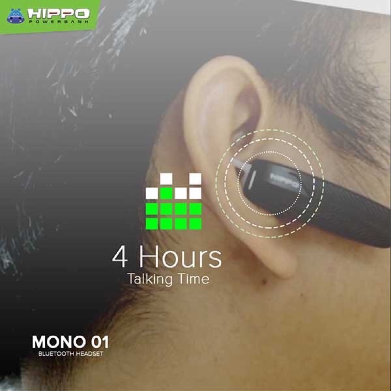 Hippo Bluetooth Mono 01 - Handsfree Bluetooth 4.1 Earphone