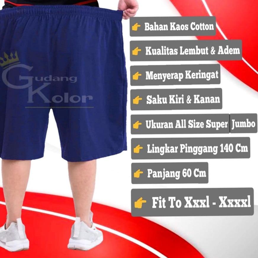 ➾ Celana Pendek Pria Jumbo Santai SUPER BIG SIZE - ADDS XXL-XXXXL Cowok Dewasa Bahan Kaos Katun Moti