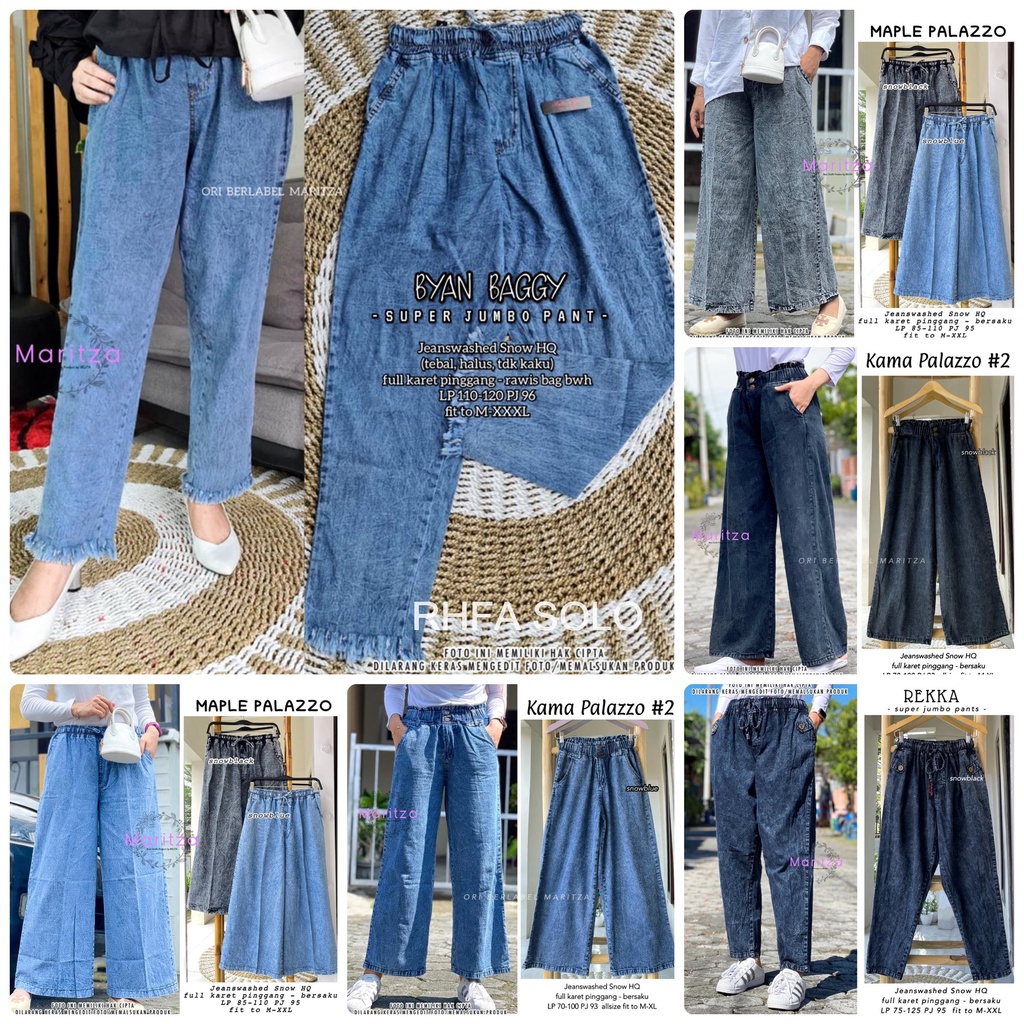 CELANA JEANS / 10.7 / JOYRA BYAN DEKA KANNA SUGA LOTUS PRYNTEE BYAN KAMMA MAPPLE REKKA JEANS SNOW / ALLSIZE FIT TO XL / MARITZA