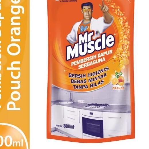❂ Mr Muscle Kitchen Pembersih Dapur Pouch 800ml - Orange ➱