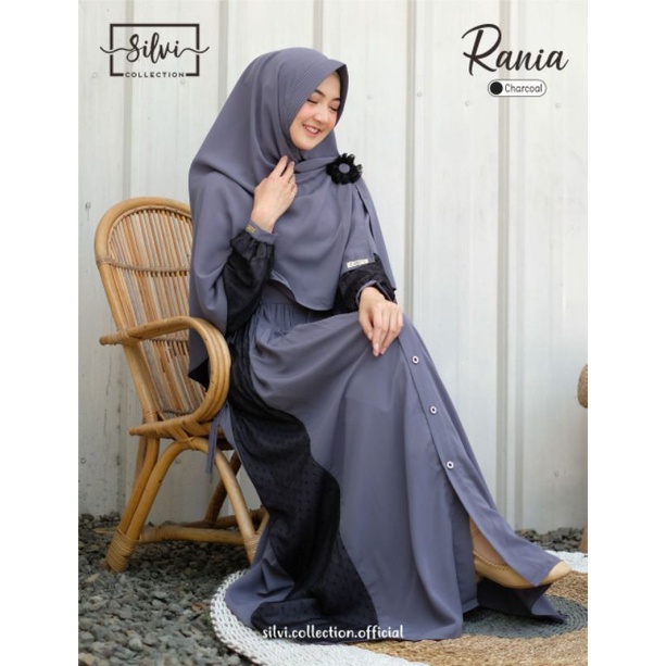 RANIA dress Hitam | By Silvi collection | gamis mewah kombinasi brukat Tile gamis kondangan