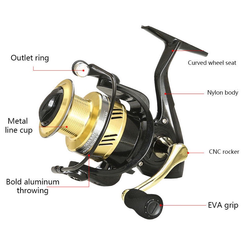 REEL PANCING SPINNING DW3000 DW5000 GULUNGAN PANCING FISHING KUMPARAN 5+1BB 5.2:1