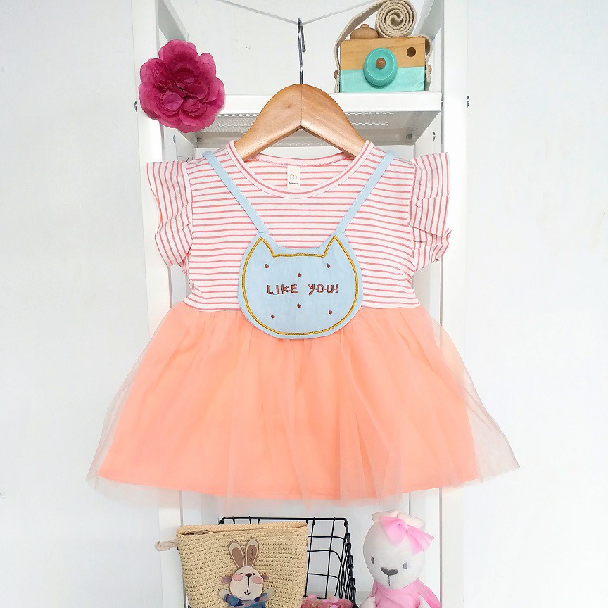 LittleAaron DRESS SALUR SLING LIKE YOUT 2816 EBV Baju Dress Anak Perempuan Import 6 bulan - 3 tahun