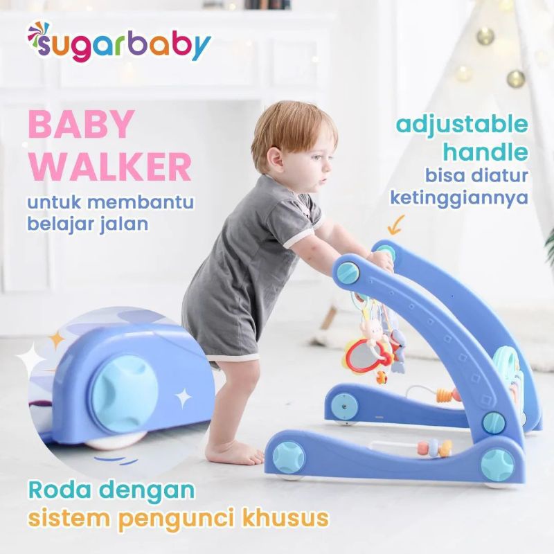 SUGARBABY 2IN1 BABY WALKER PLAYMAT PIANO - Alat Bantu Jalan plus mainan bayi