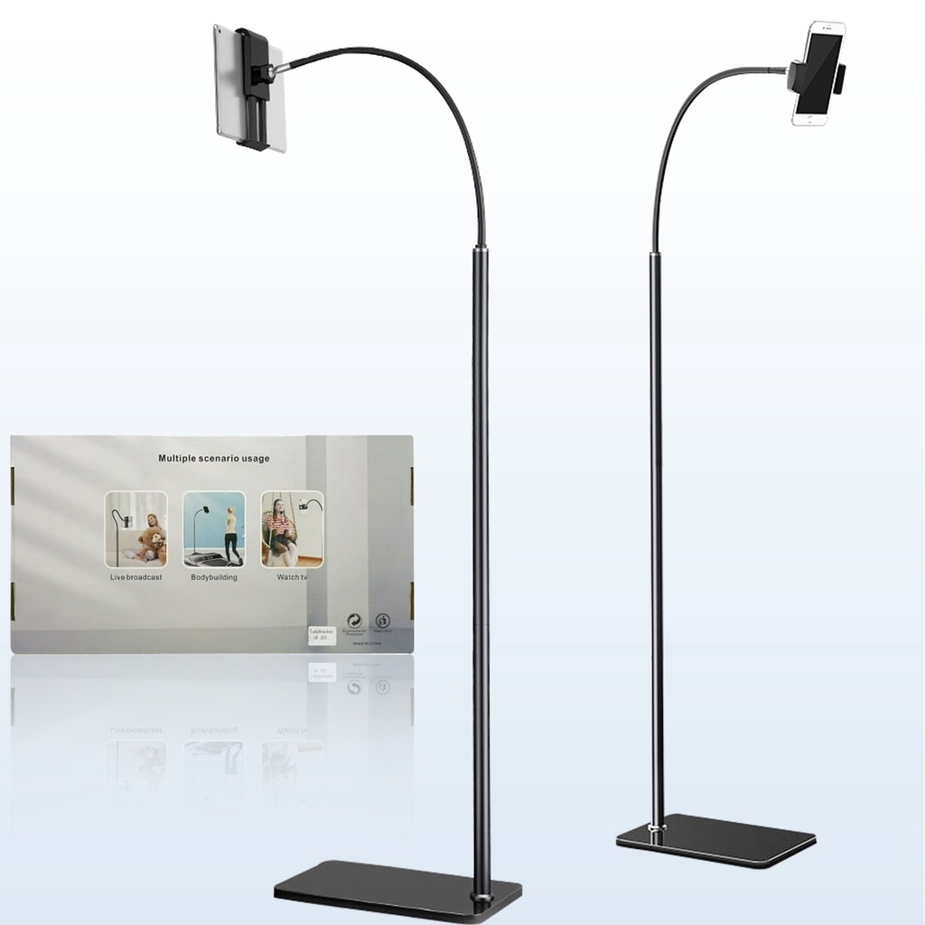 Lazypod Lantai Besi 1.4M | 1.75M Phone Holder Stand for Smartphone &amp; Tablet Multifungsi