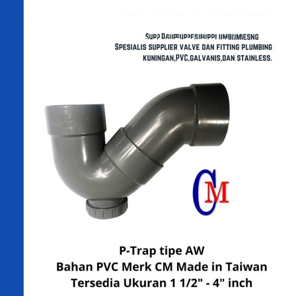 P-Trap 3" inch PVC AW Merk CM Taiwan